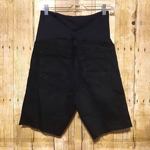 Isabel Maternity Bermuda Denim Crossover Panel Shorts 6 - Picture 2 of 5